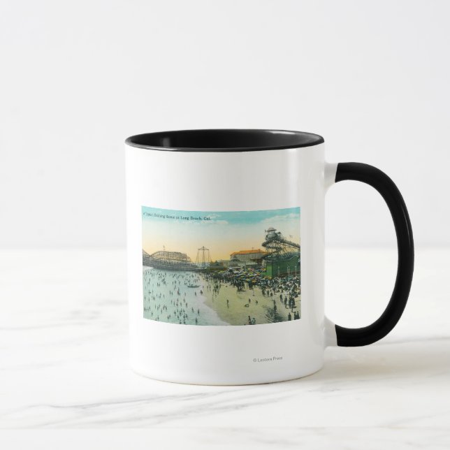 A Typical Bathing Scene at the Beach Mug (Right)