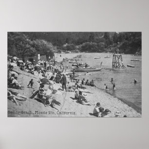 A Typical Day at Sandy Beach Monte Rio, CA Poster
