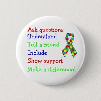 A~U~T~I~S~M Button! 6 Cm Round Badge