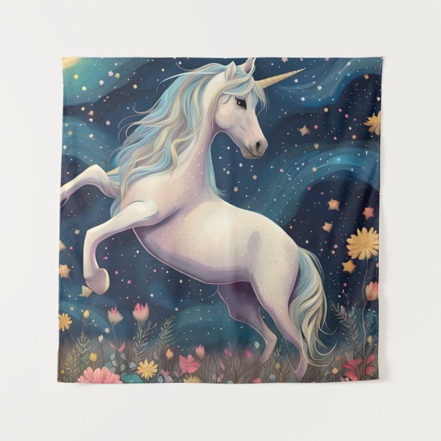 A Unicorn in The Starry Night Tapestry (Front)