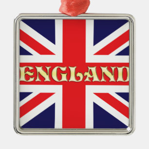 A Union Jack flag with England across it Metal Tree Decoration