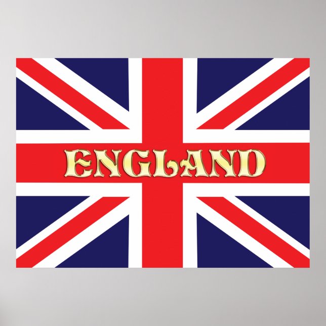 A Union Jack flag with England across it Poster (Front)