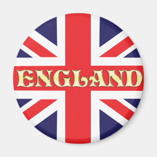 A Union Jack flag with England written on it Magnet