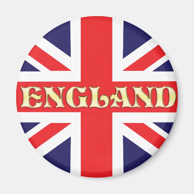 A Union Jack flag with England written on it Magnet (Front)