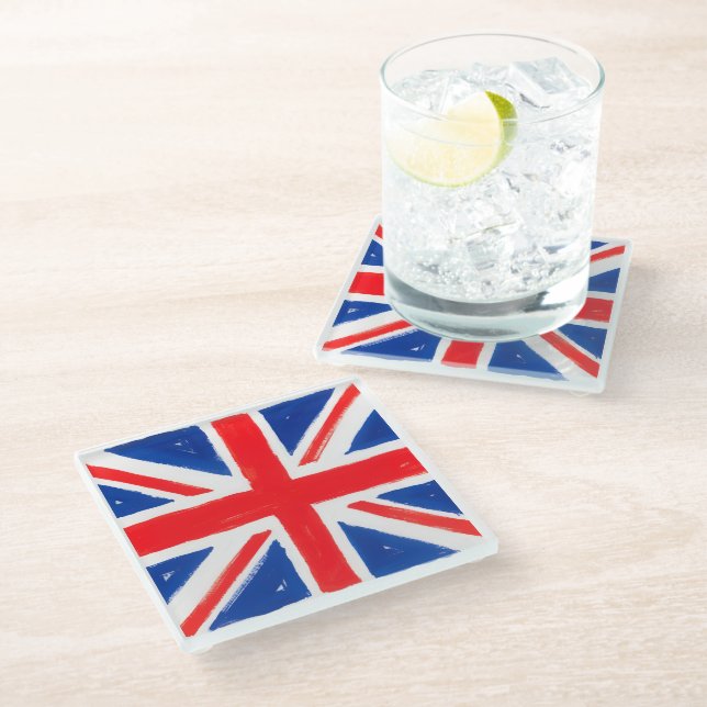 A union jack glass coaster  (Angled)
