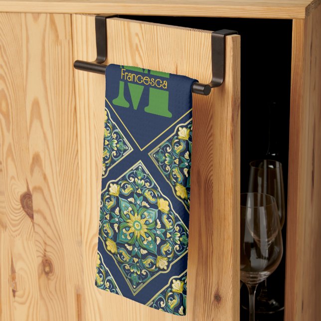 💛💚💙 A Unique Azulejo Masterpiece Tea Towel (Thirds Fold)