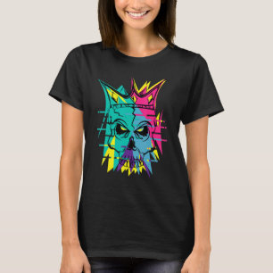 A unique vaporwave skull colorblast skull art T-Shirt