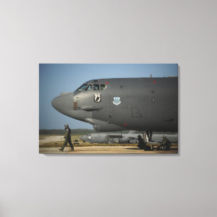 A US Air Force aircrew prepares a B-52 Canvas Print