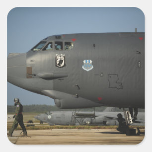 A US Air Force aircrew prepares a B-52 Square Sticker