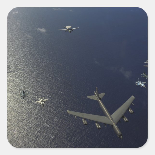 A US Air Force B-52 Stratofortress aircraft 2 Square Sticker (Front)