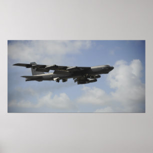 A US Air Force B-52 Stratofortress in flight Poster