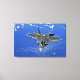 A US Air Force F-22 Raptor in flight near Guam Canvas Print