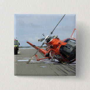 A US Coast Guard MH-65 Dolphin helicopter crash 15 Cm Square Badge