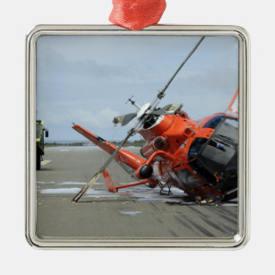 A US Coast Guard MH-65 Dolphin helicopter crash Metal Tree Decoration