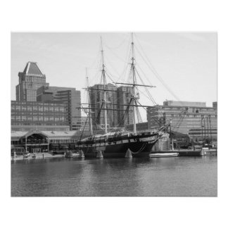 A US Frigate Ship in Baltimore Poster