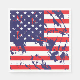 A USA Flag in a Distressed Pattern Napkin