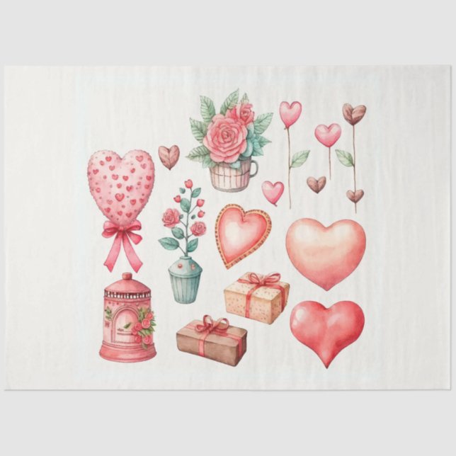 A Valentine Clipart Series Design 6 Tissue Paper (Front)