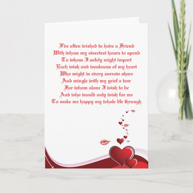 A Valentines Love Poem Holiday Card (Front)