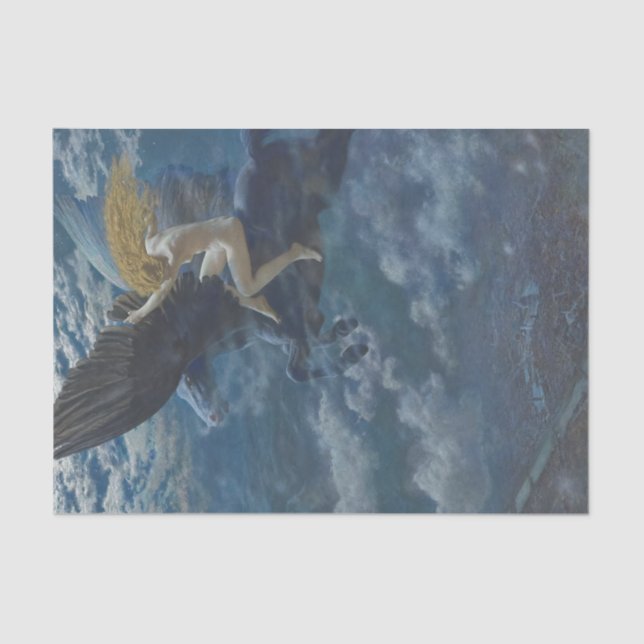 A Valkyrie rides a winged horse, Dream Idyll  Tissue Paper (Front)