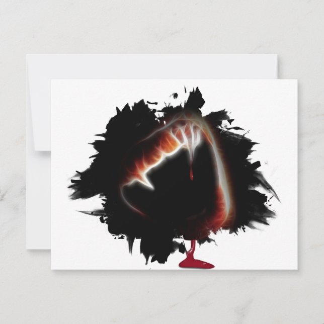 A Vampire's Kiss of Death Halloween Party Invitation (Front)