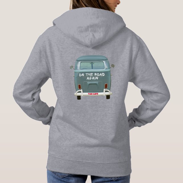 A Van Called Gogh. Camping and Surfer Unisex Hoodie (Back)