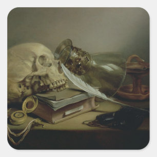A Vanitas Still Life Square Sticker