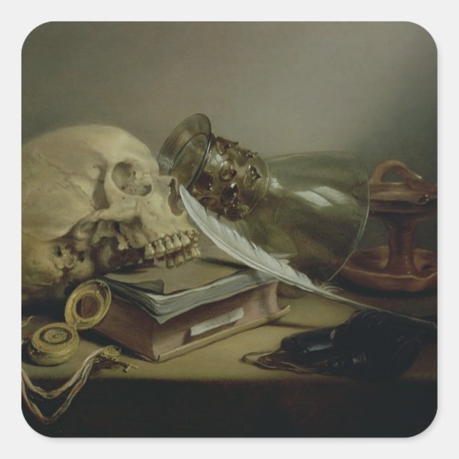 A Vanitas Still Life Square Sticker (Front)