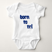 A variety of products with the "born to tri" logo