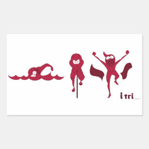 A variety of products with the red 'Tri-toon' logo Rectangular Sticker
