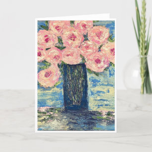 A Vase Full of Pink Peonies Card <Blank Inside>