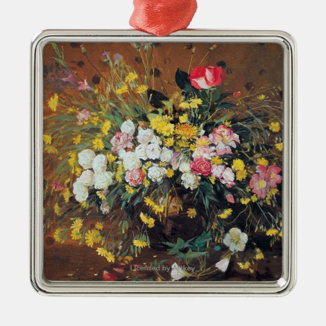 A Vase of Flowers Metal Tree Decoration (Front)