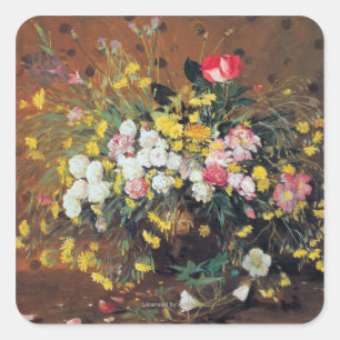 A Vase of Flowers Square Sticker