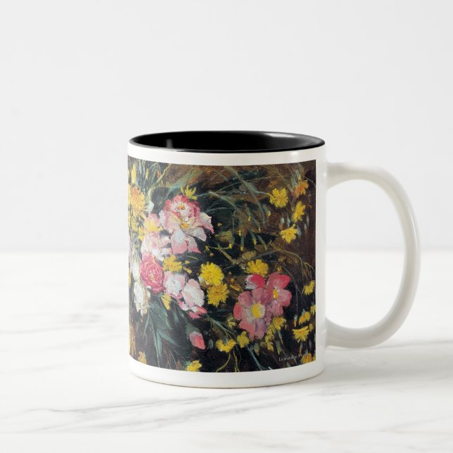 A Vase of Flowers Two-Tone Coffee Mug (Right)