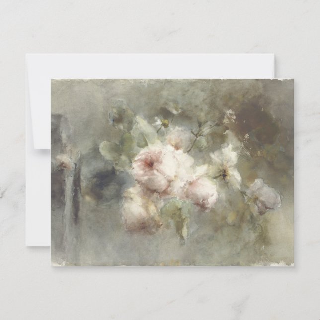 A vase with roses by Margaretha Roosenboom (1853 – Card (Front)