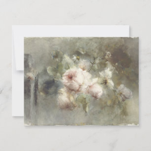 A vase with roses by Margaretha Roosenboom (1853 – Card