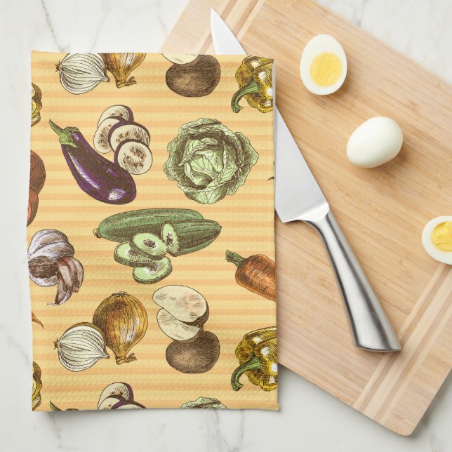 A Veggie Garden Tea Towel (Quarter Fold)