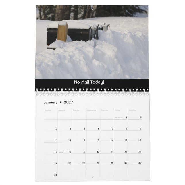 A Vermont Year Calendar (Jan 2027)