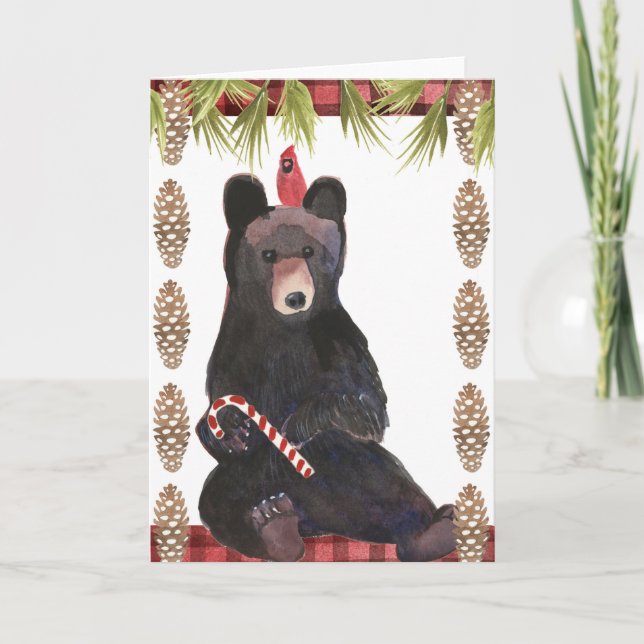 A Very Beary Christmas with Pinecones Card (Front)