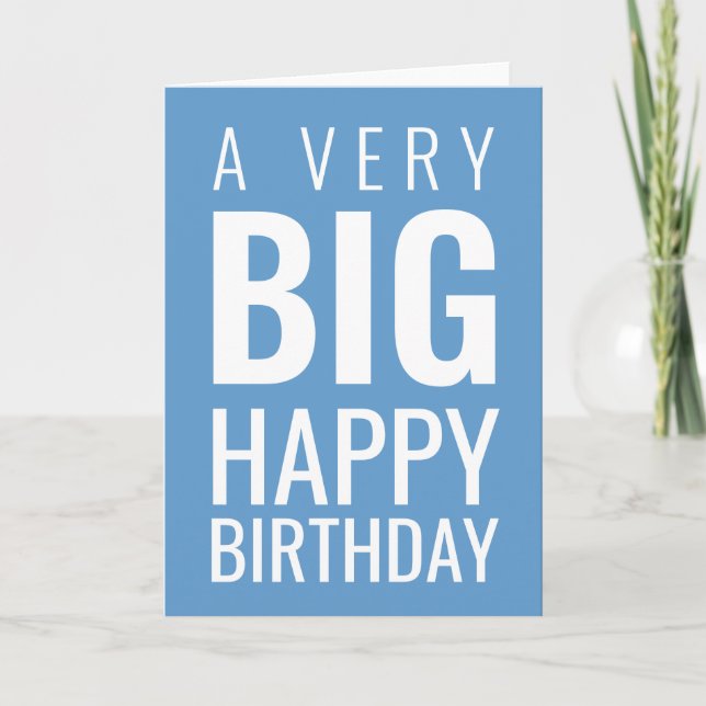 A Very Big Happy Birthday Modern | Blue Card (Front)