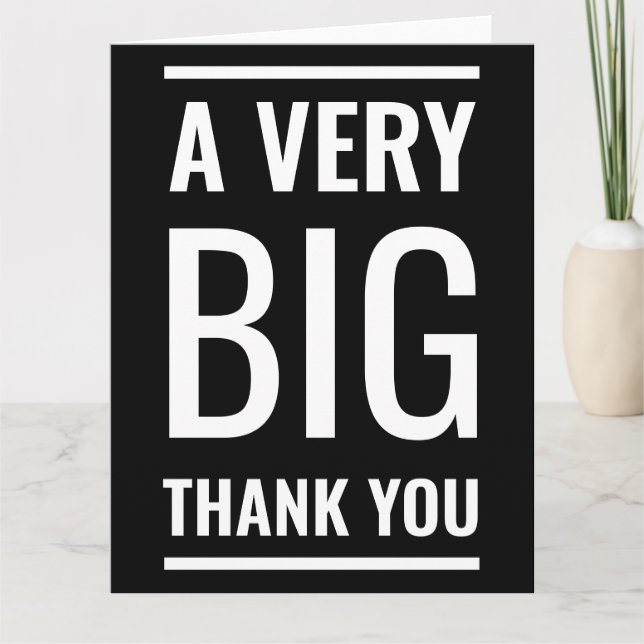 A Very Big Thank You Black Minimalist Large Text (Front)