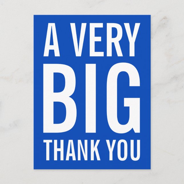 A Very Big Thank You Blue Card (Front)