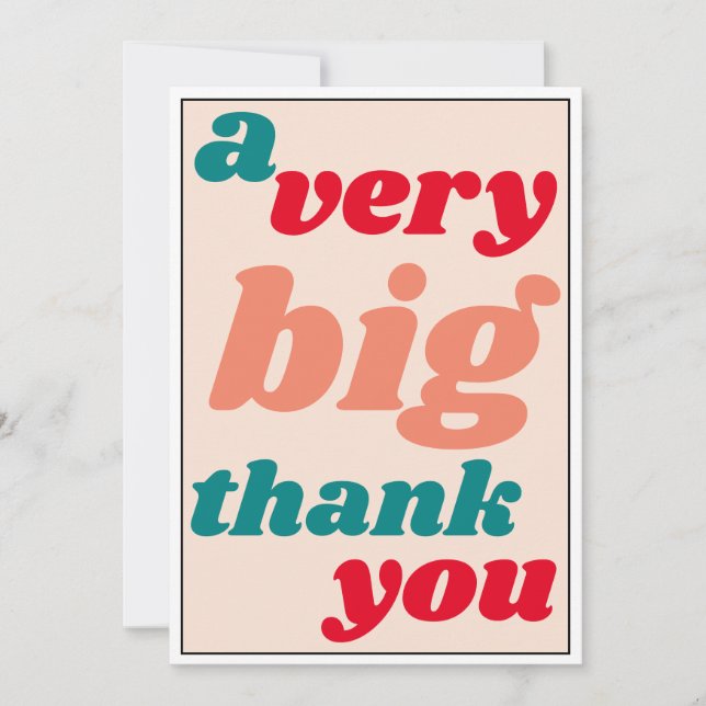 A Very Big Thank You Casual Office Appreciation Card (Front)
