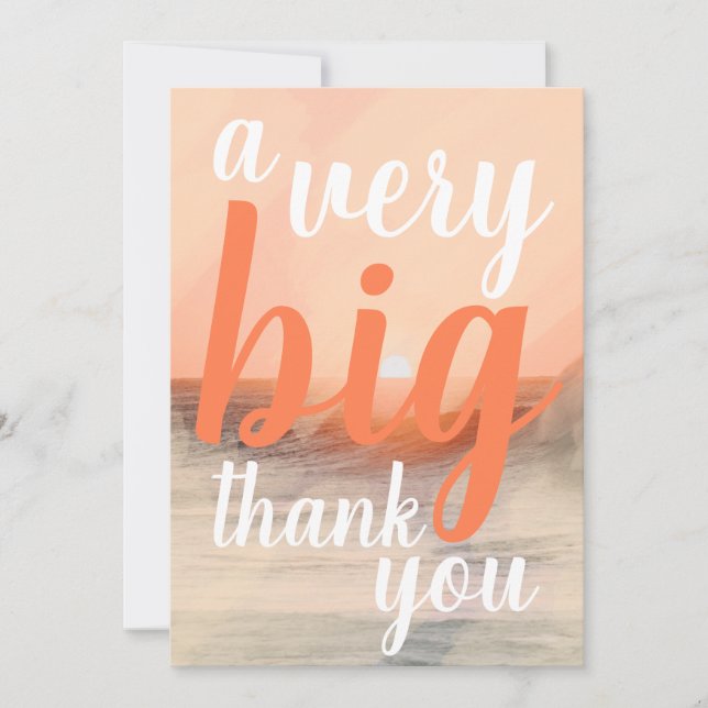 A Very Big Thank You Ocean Sunset Appreciation Card (Front)