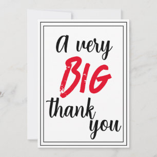 A Very Big Thank You Red Black Framed Appreciation Card
