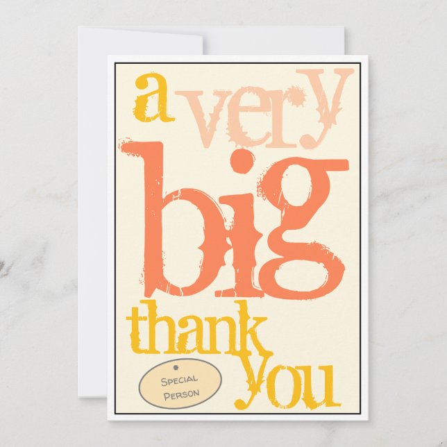 A Very Big Thank You Special Staff Appreciation Card (Front)