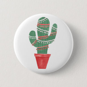 A Very Cactus Christmas Tree 6 Cm Round Badge