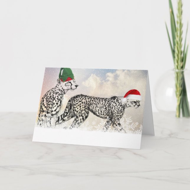 A Very Cheetah Christmas Holiday Card (Front)