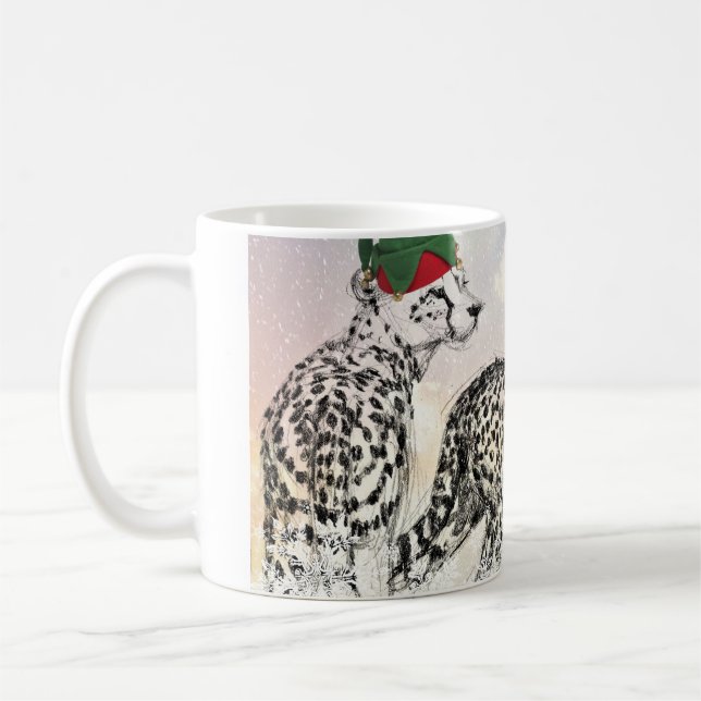 A Very Cheetah Christmas Wraparound Coffee Mug (Left)