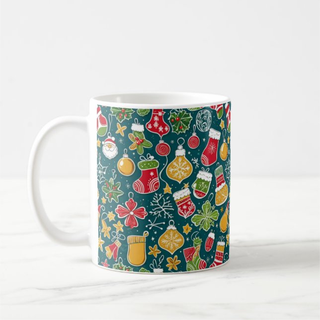 A very Christmas pattern design Coffee Mug (Left)