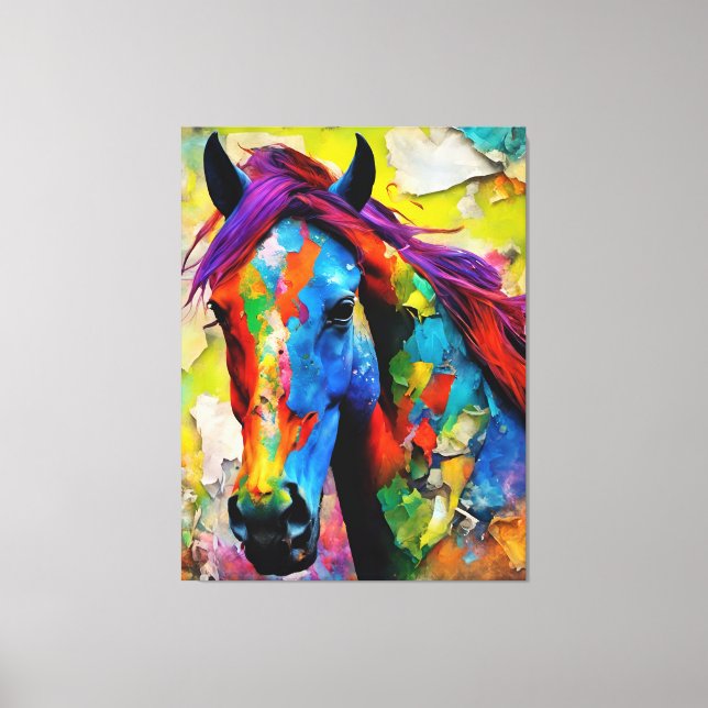 A Very Colourful Horse Canvas Print (Front)